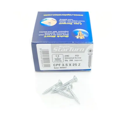 3.5 x 25mm Zinc  - Universal Screws - (Box of 200)