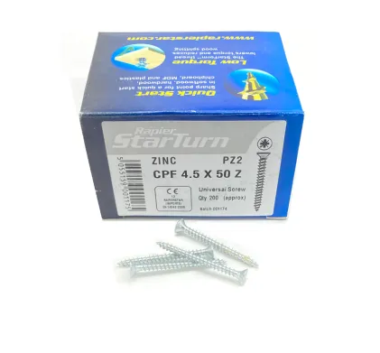 4.5 x 50mm Zinc - Universal Screws - (Box of 200)