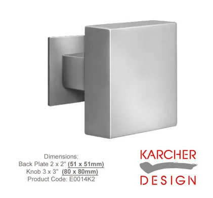 Karcher Stainless Steel Centre Door Knob Square