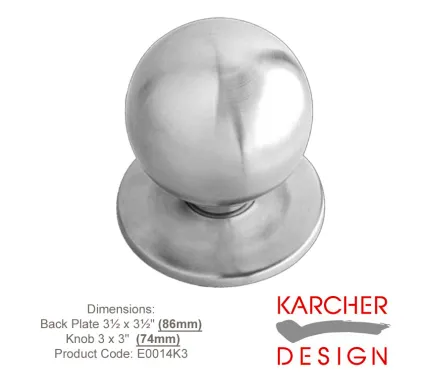 Karcher Stainless Steel Centre Door Knob Round