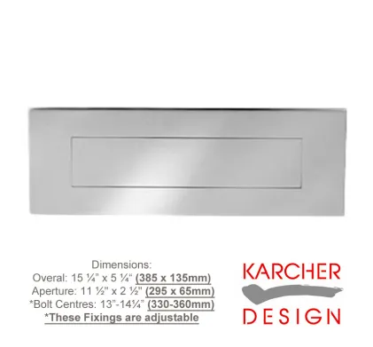 Karcher Letterplate Metric: 385 x 135mm - Inches: 15  &frac14; x 5  &frac14;