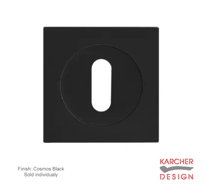 Square Karcher Keyhole Escutcheon Cosmos Black