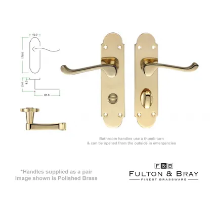 Oxford Lever on Bathroom Backplate Door Handles