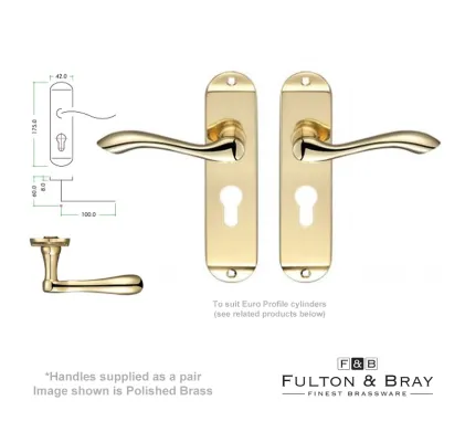Arundel Lever on Euro-Profile plate Door Handles