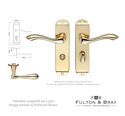 Arundel Lever on Bathroom Backplate Door Handles