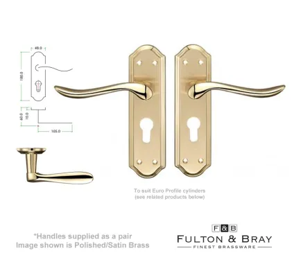 Lincoln Lever on Euro Profile Backplate Door Handles