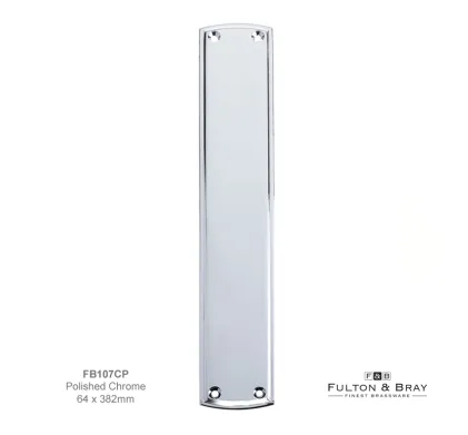 382 x 65mm Ornate Finger Plate Polished Chrome