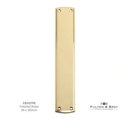 382 x 65mm Ornate Finger Plate Polished Brass
