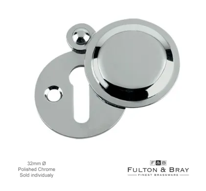 Covered Keyhole Escutcheon Plain - Polished Chrome