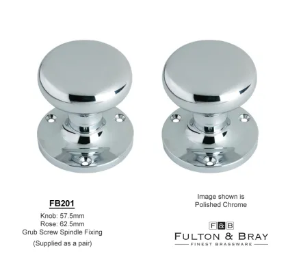 Mushroom Mortice Knobs - Fulton & Bray