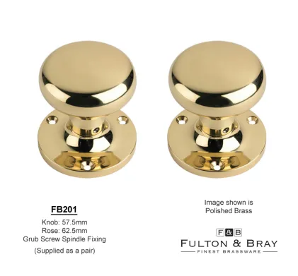 Mushroom Mortice Knobs - Fulton & Bray