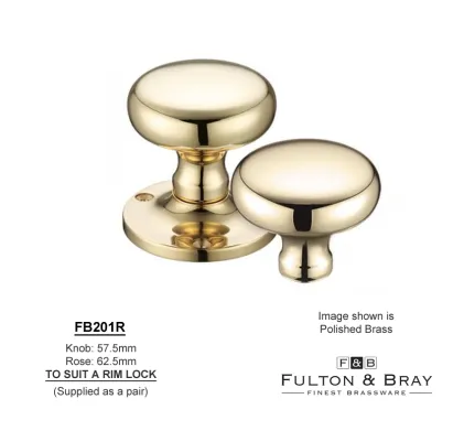 RIM Mortice knobs Fulton & Bray Mushroom