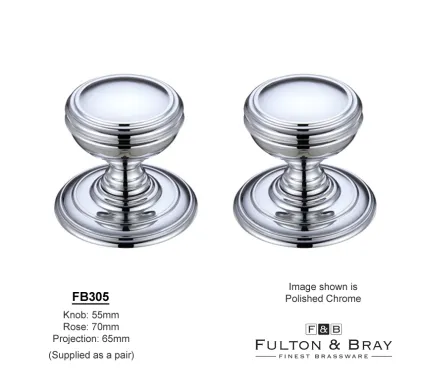 Concealed-Fix Ringed Mortice Knobs Fulton-&-Bray