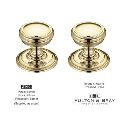 Concealed-Fix Ringed Mortice Knobs Fulton-&-Bray