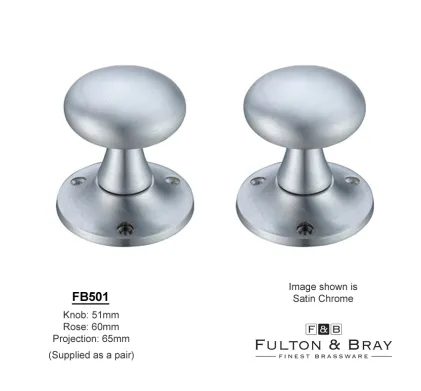 Mushroom Mortice Door Knobs