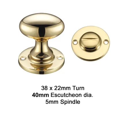 Large F&B Bathroom Turn & Release - Polished Brass
