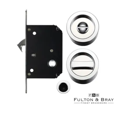 Sliding Door Bathroom Lock Turn & Finger Pull - CP