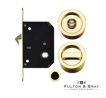 Sliding Door Bathroom Lock Turn & Finger Pull - PB