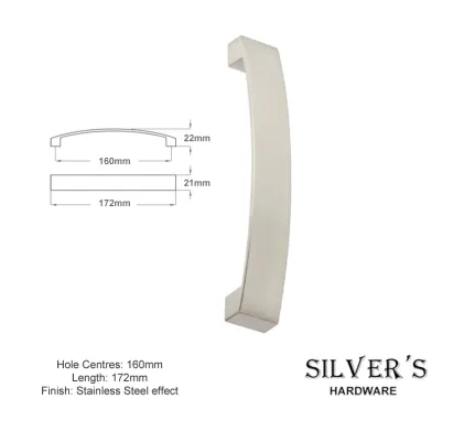 Melbury Cupboard Handle Stainless Steel - 160mm