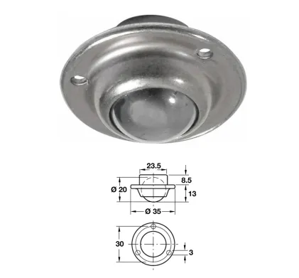 Ball Castor  20mm, 12kg Load Capacity