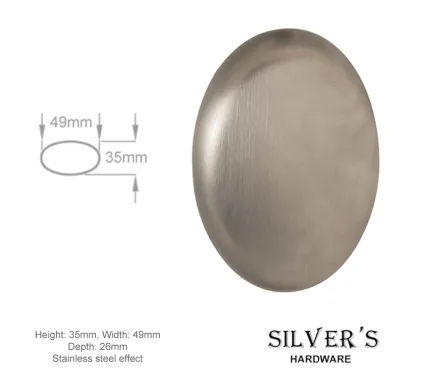 Bianca Large Oval Cupboard Knob Stainless Steel