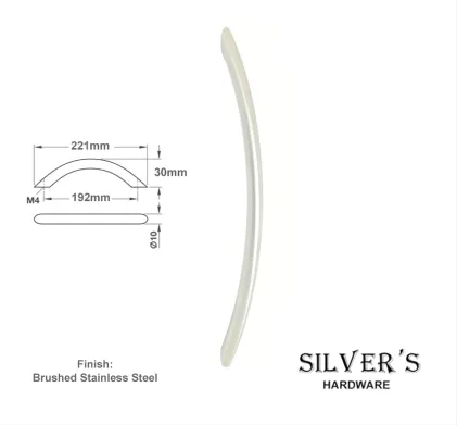 Clifton Bow Handle Brushed Nickel - 192mm C/C
