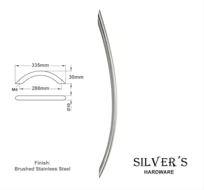 Clifton Bow Handle Brushed Nickel - 288mm C/C