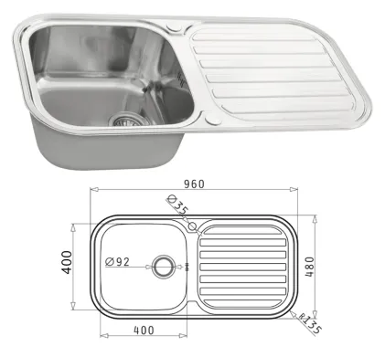 Pyramis Galaxy Single Bowl Sink 960 x 480mm