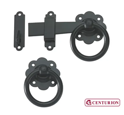 Centurion Ring Gate Latch Epoxy Coated Black