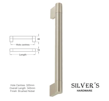 Chelsea Cupboard Handle Brushed Nickel 320mm C/C