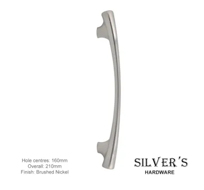 Heavy Bow Cupboard Handle Brushed Nickel - 160mm C/C