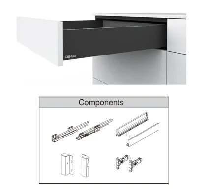 CEMUX H Box Drawer Sides, 84mm Height, 300mm Depth