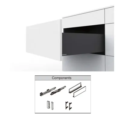 CEMUX H Box Drawer Sides, 167mm Height, 450mm Depth