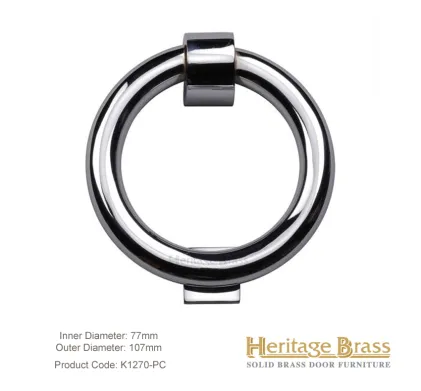 Heritage Brass Ring Door Knocker Polished Chrome