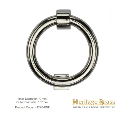 Heritage Brass Ring Door Knocker Polished Nickel