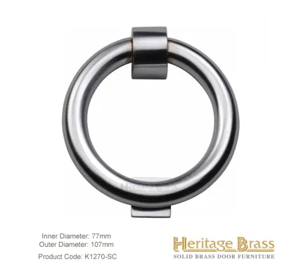 Heritage Brass Ring Door Knocker: Finish Satin Chrome