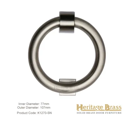 Heritage Brass Ring Door Knocker: Finish Satin Nickel