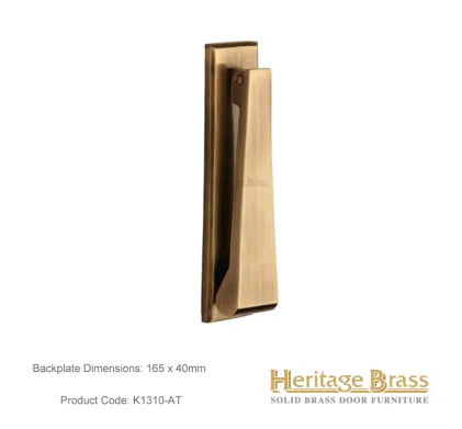 Heritage Brass Slim Door Knocker Antique Brass