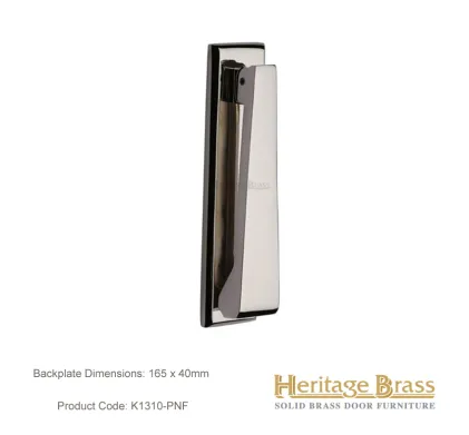 Heritage Brass Slim Door Knocker Polished Nickel