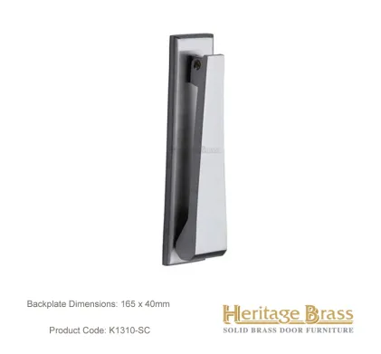 Heritage Brass Slim Door Knocker Satin Chrome
