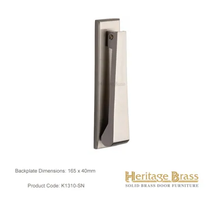 Heritage Brass Slim Door Knocker Satin Nickel