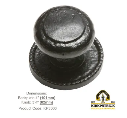 Kirkpatrick Large Round Centre Door Knob Black