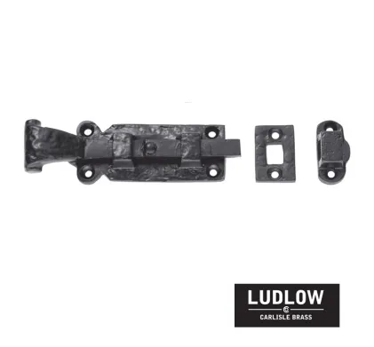 Ludlow Straight Door Bolt Black Antique