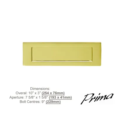 Primalite Letterplate Metric: 254 x 76mm - Inches: 10" x 3" - PB