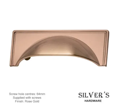 Rioghal 64mm C/C Cabinet Drawer Pull Rose Gold
