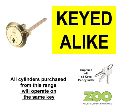 Rim Cylinder Body to-suit Nightlatch ***KEYED ALIKE***