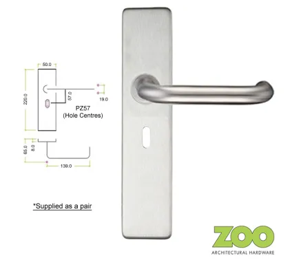 RTD Lever on Long Plate - Standard Key PZ57