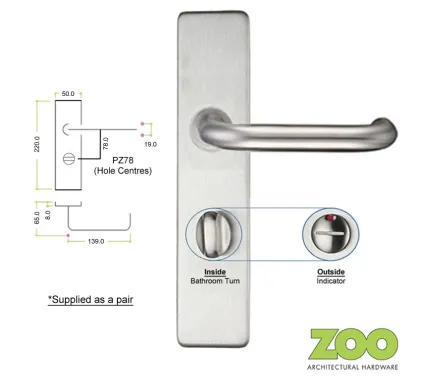 RTD Lever on Long Plate - WC - Privacy PZ78