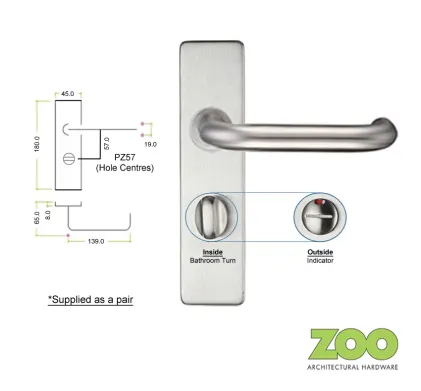 RTD Lever on Short Plate - WC - Privacy PZ57