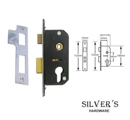 2" Narrow Euro Profile Mortice Sashlock PZ48